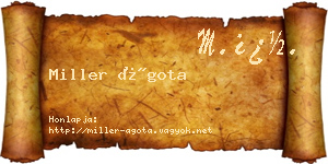 Miller Ágota névjegykártya